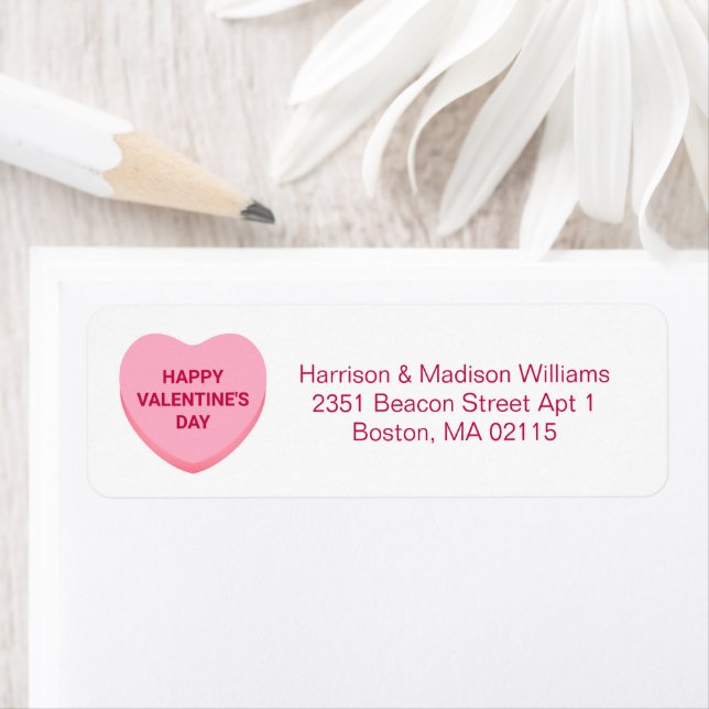 Cute white pink conversation heart Valentine's Day (Insitu)