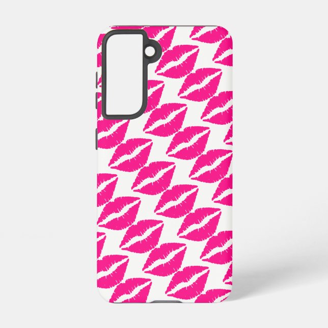Cute white pink kisses pattern neck tie Case-Mate  Samsung Galaxy S21 Case (Back)