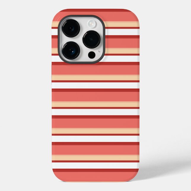 Cute white pink stripes Case-Mate iPhone case (Back)
