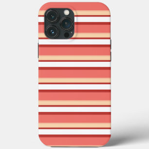 Cute white pink stripes iPhone 13 pro max case