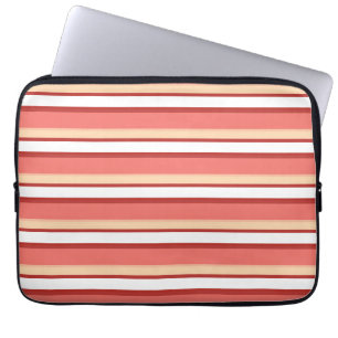 Cute white pink stripes laptop sleeve