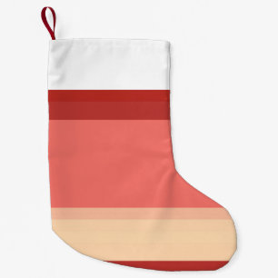 Cute white pink stripes small christmas stocking