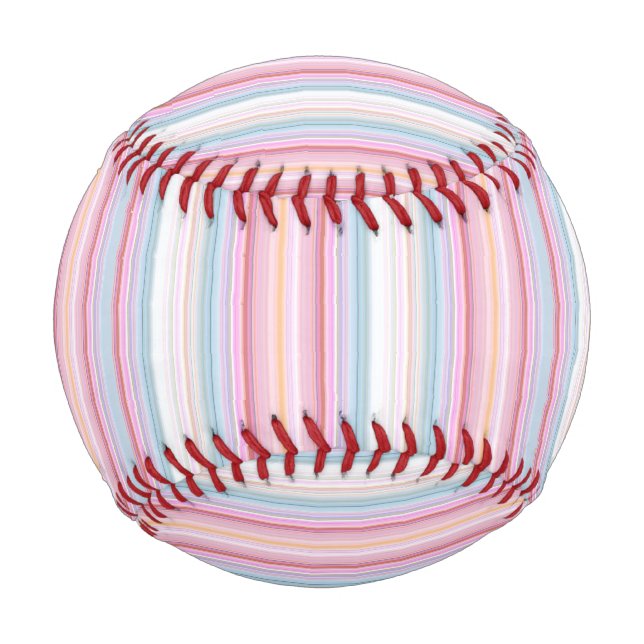 Cute white pinky stripes  baseball (Front)