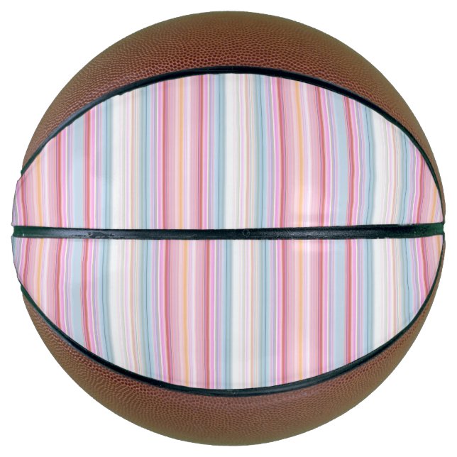 Cute white pinky stripes  basketball (Front)