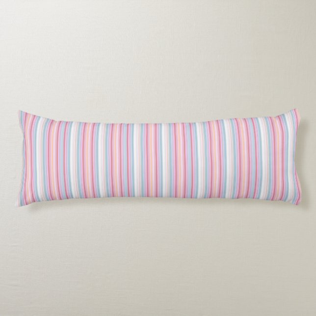 Cute white pinky stripes  body cushion (Front)