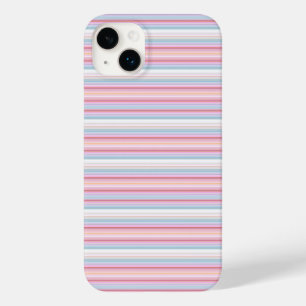 Cute white pinky stripes  Case-Mate iPhone 14 plus case