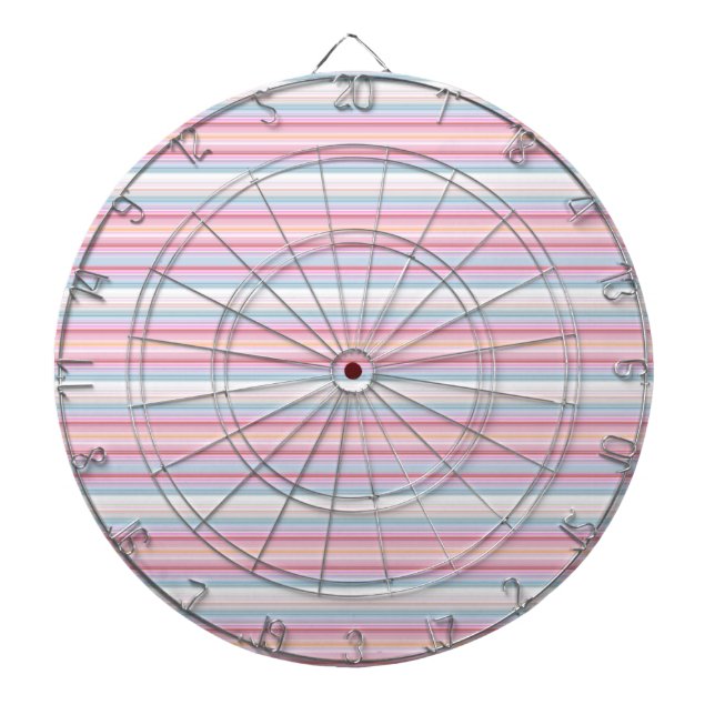 Cute white pinky stripes  dartboard (Front)
