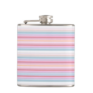 Cute white pinky stripes hip flask