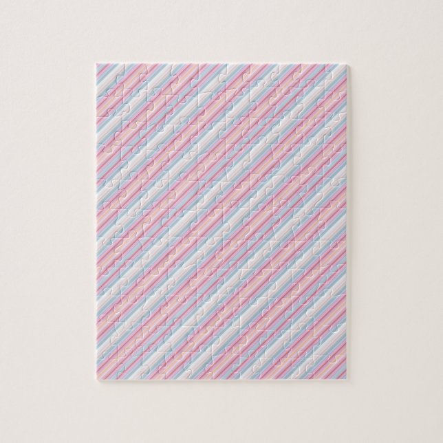 Cute white pinky stripes  jigsaw puzzle (Vertical)