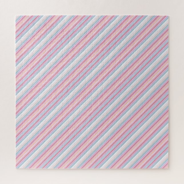 Cute white pinky stripes  jigsaw puzzle (Vertical)