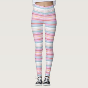 Cute white pinky stripes leggings