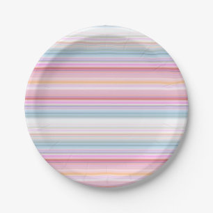 Cute white pinky stripes paper plate