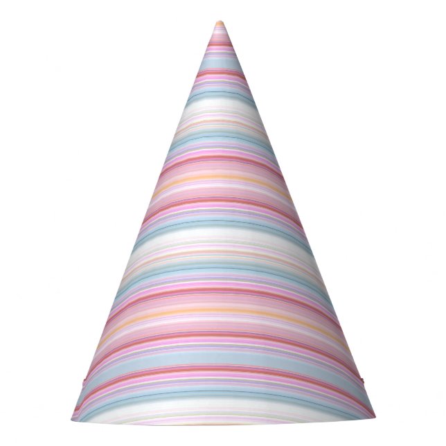 Cute white pinky stripes  party hat (Front)