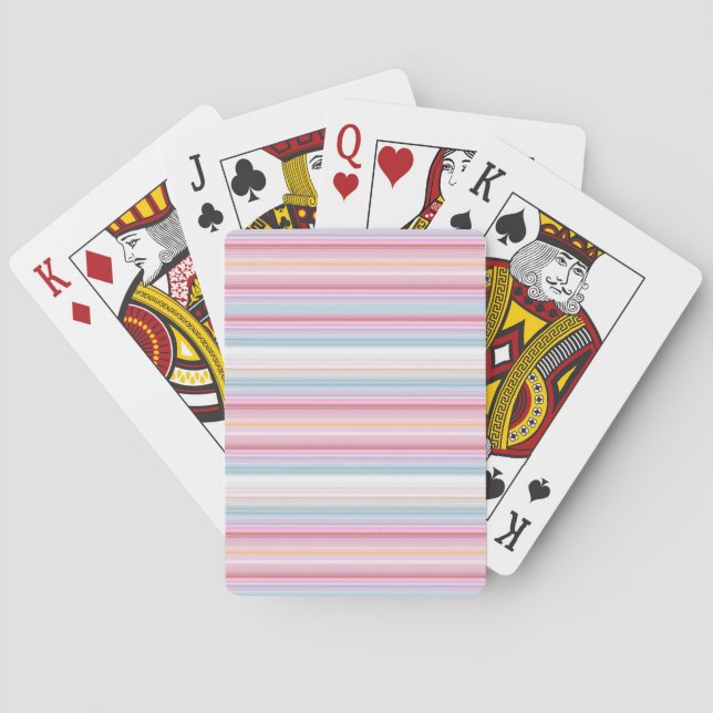 Cute white pinky stripes  playing cards (Back)