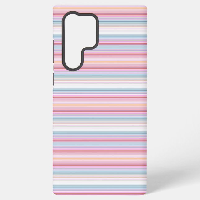 Cute white pinky stripes  samsung galaxy s22 ultra case (Back)