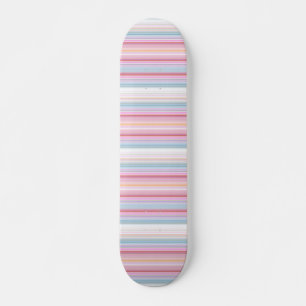 Cute white pinky stripes  skateboard