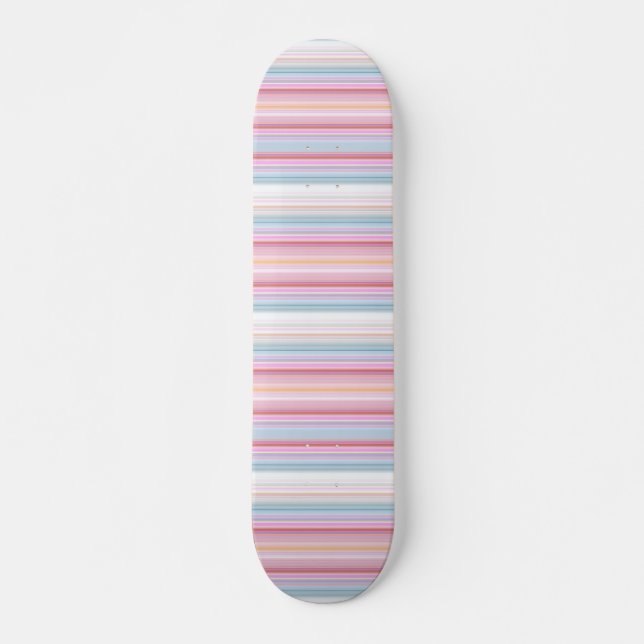 Cute white pinky stripes  skateboard (Front)