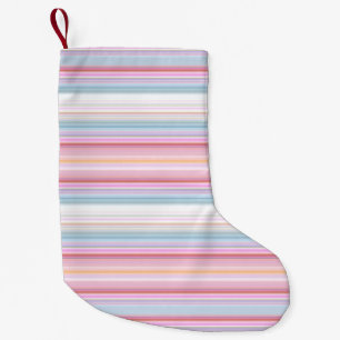 Cute white pinky stripes small christmas stocking