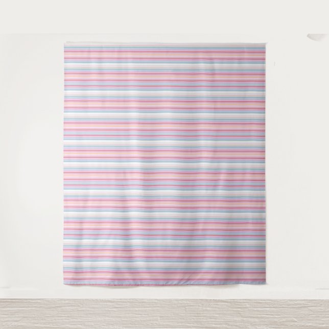 Cute white pinky stripes  tapestry (Front)