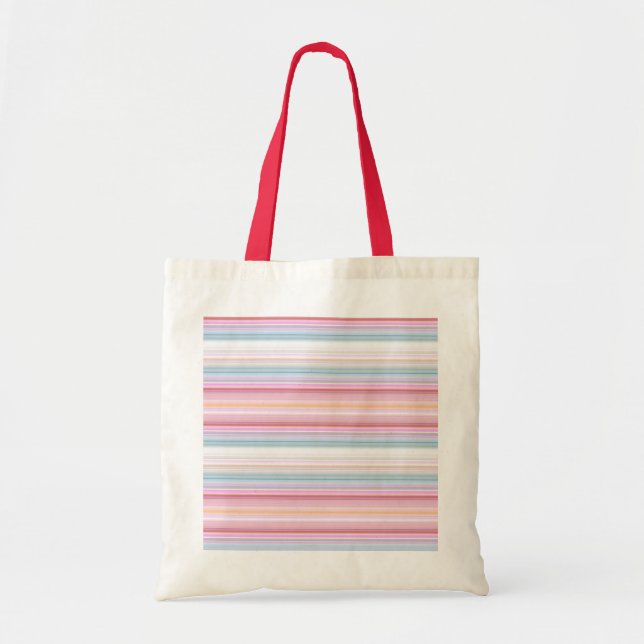 Cute white pinky stripes  tote bag (Front)