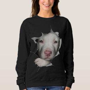 Cute White Pitbull Face Inside Me Sweatshirt
