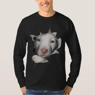 Cute White Pitbull Face Inside Me T-Shirt