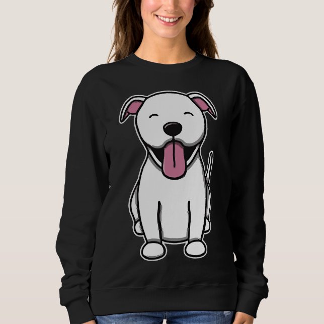 Cute White Pitbull Sweatshirt (Front)