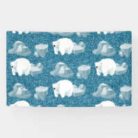 Cute White Polar Bear North Wild Animal Blue Cold