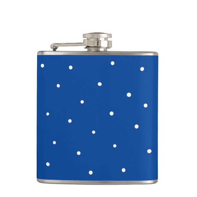 Cute white polka dots hip flask (Front)