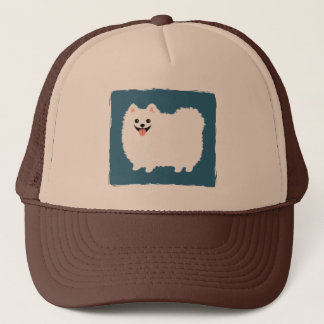 Cute White Pomeranian Trucker Hat