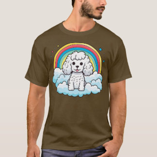 Cute White Poodle Rainbow Cloud Puppy Dog Kawaii A T-Shirt