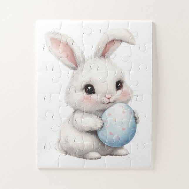 Cute White Rabbit Bunny Puzzles  (Vertical)