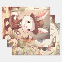 Cute White Rabbit Wonderland Whimsical Timekeeper