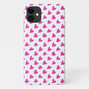 Cute white red hearts patterns Case-Mate iPhone case