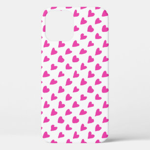 Cute white red hearts patterns iPhone 12 case
