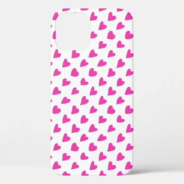 Cute white red hearts patterns Case-Mate iPhone case (Back)