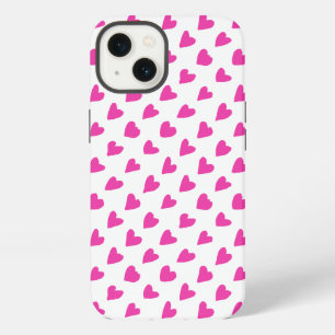 Cute white red hearts patterns iPhone 13 case