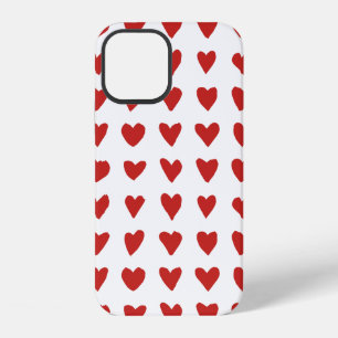 Cute white red hearts patterns iPhone 12 case