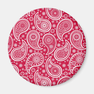 Cute white red paisley pattern Case-Mate iPhone ca Magnet
