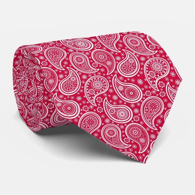 Cute white red paisley pattern Case-Mate iPhone ca Tie (Rolled)