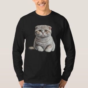 Cute White Scottish Fold Cat Cat T-Shirt