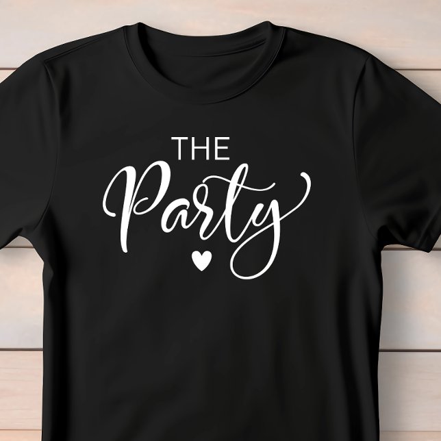 Cute White Script Bachelorette Party T-Shirt (Celebrate the bride-to-be in fun and style at her bachelorette party)