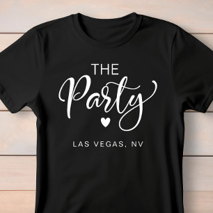 Cute White Script Las Vegas Bachelorette Party T-Shirt