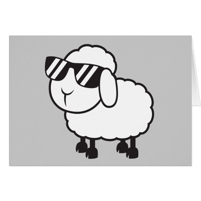 Cute White Sheep Cartoon (Front Horizontal)