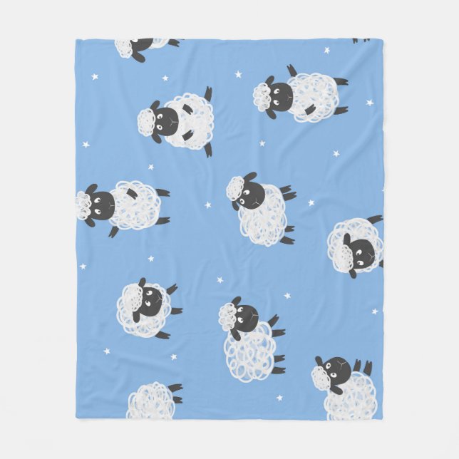 Cute white sheep: vintage lambs. fleece blanket (Front)