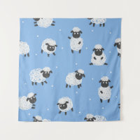 Cute white sheep: vintage lambs.