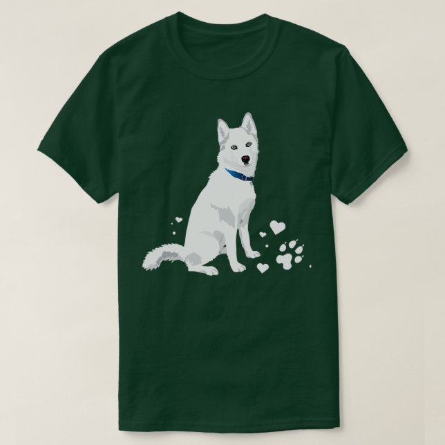 cute white Siberian Husky sweet white Snow dog  T-Shirt (Design Front)