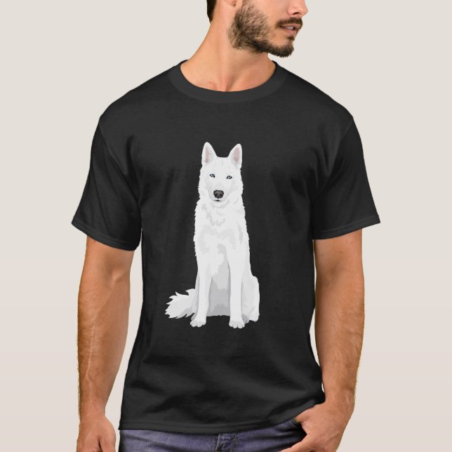 cute white Siberian Husky sweet white Snow dog  T-Shirt (Front)