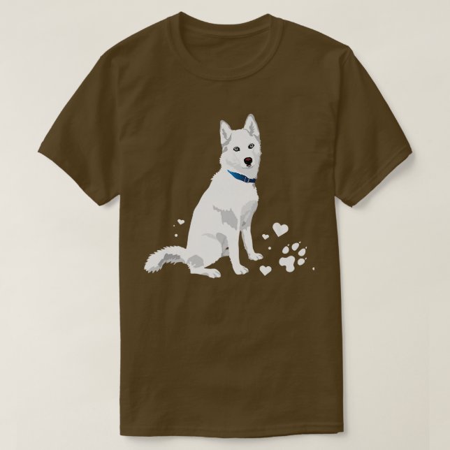cute white Siberian Husky  sweet white Snow dog  T-Shirt (Design Front)