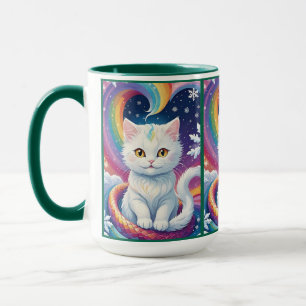 Cute White Snow Christmas Cat Mug